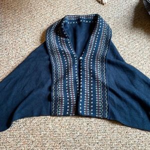 2 sweaters-1 shawl (one size) worn 2x; women's gray loft cardigan worn 2x